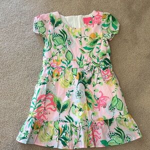 Lilly Pulitzer Pink and Green Floral Kids Dress